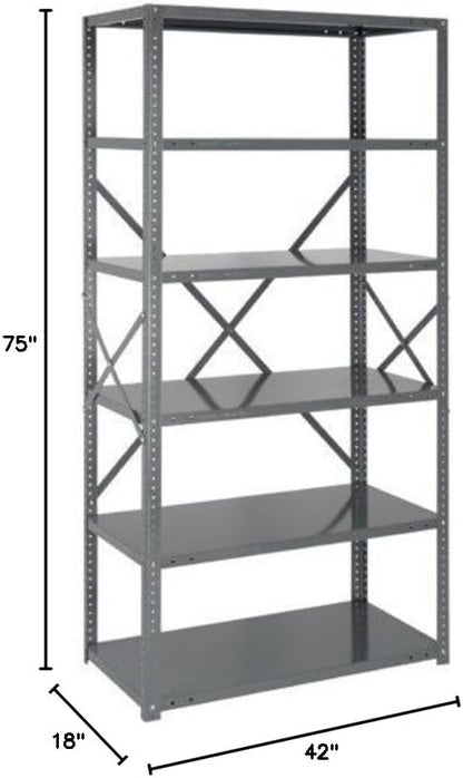 Quantum Storage Systems 75-1842-4 IRONMAN Solid Heavy Duty 4 Shelves 75" H x - Image 2