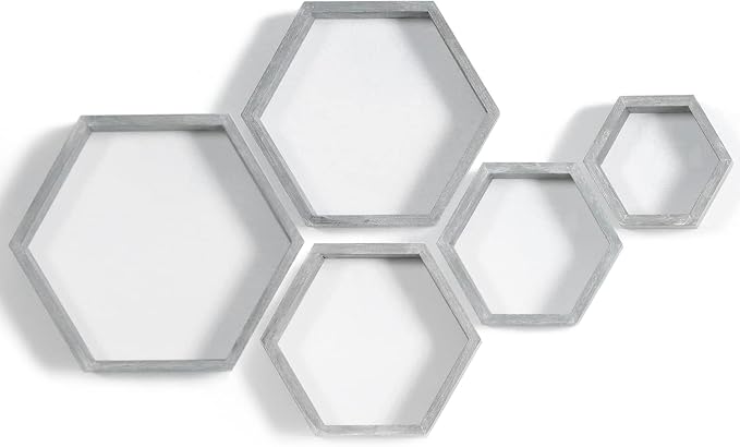 Hexagon Shelves, Floating Wall Shelf, Honeycomb Octagon Cube Shelves Wood | by PHOENANCEE