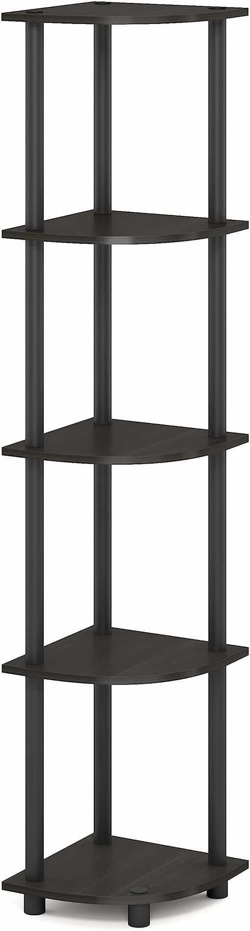 Furinno Turn-N-Tube Corner Shelf, 5-Tier Corner Bookshelf, Open Storage Shelves - Image 9