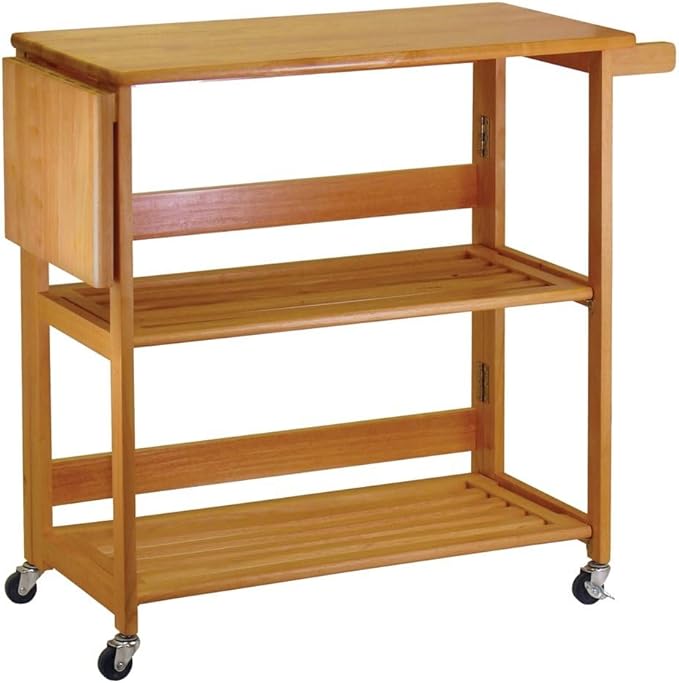 Foldable Kitchen Cart, Open Utility Cart, Serving Trolley on Wheels, Compact by FURNIFACT