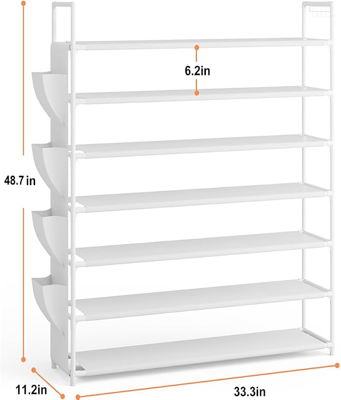 OYREL Shoe Rack 7 Tier Tall 28-35Pairs Organizer Storage | Closet Entryway - Image 3