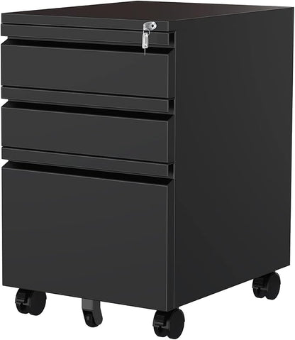 MIIIKO 3 Drawer File Cabinet, Metal Filing Cabinet by MIIIKOOfficeFurniture