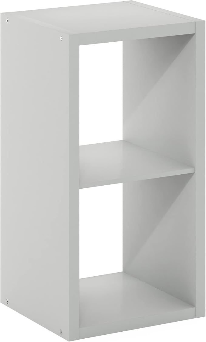 Furinno Cubicle Open Back Decorative Cube Storage Organizer, Light Grey | 14.6" - Image 8