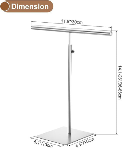 uxcell Necklace Display Stand Adjustable Height Jewelry Rack T Bar Tabletop - Image 2
