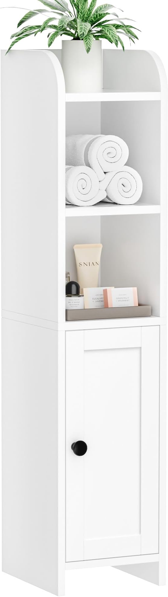 Homhedy Small Bathroom Storage Cabinet, Narrow Toilet Paper Cabinet | Corner - Image 3