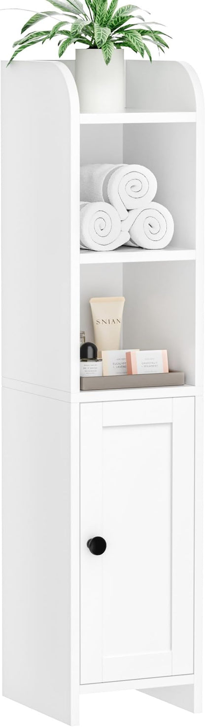 Homhedy Small Bathroom Storage Cabinet, Narrow Toilet Paper Cabinet | Corner - Image 3