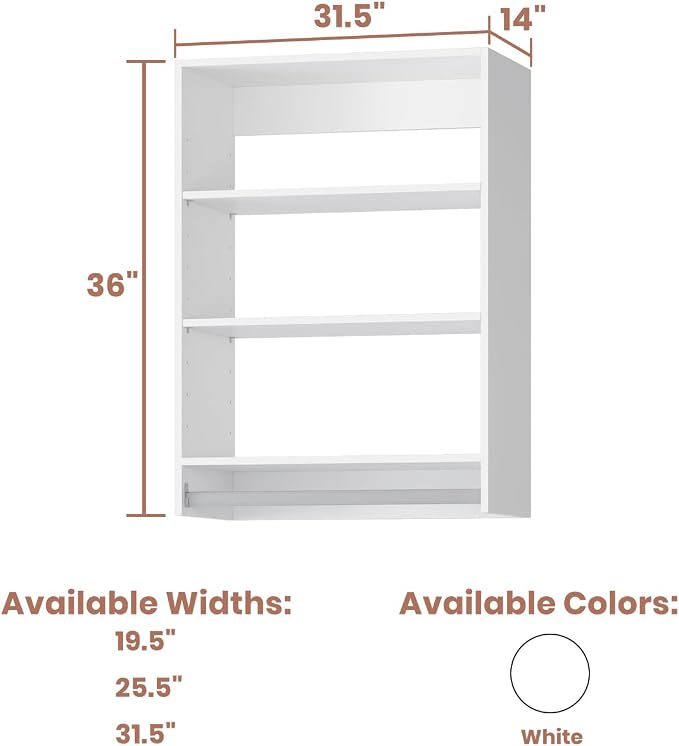 Medium Double Hanging Closet Unit, Walk-in Organizer, Wood Closet System - Image 2