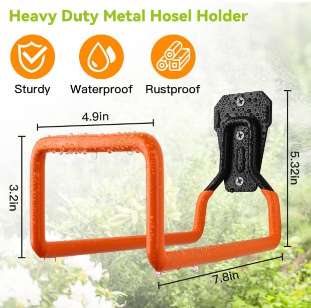 Hose Holder Stand Wall Mount, Metal Water Pipe Tube Hooks Rack - Image 2