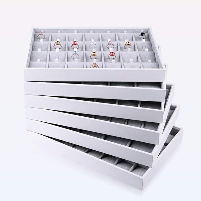 Oirlv Velvet Stackable Jewelry Tray Display Organizer, Necklace Pendant | Soft - Image 7