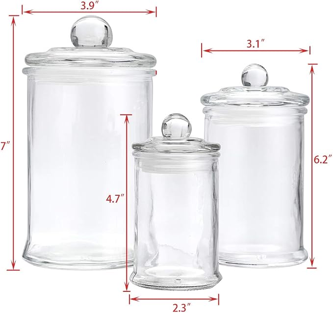 MDLUU Glass Canisters, Apothecary Jars - Image 3