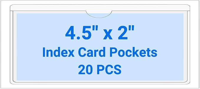 20 PCS Clear Self Adhesive Plastic Label Pockets, Top Loading Business & by Kvatr-X