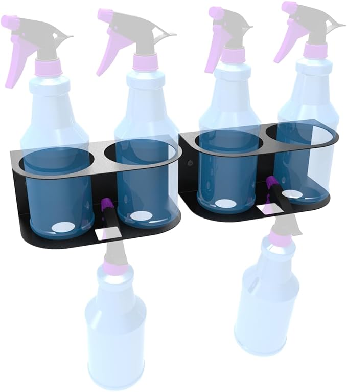 JINGCHENGMEI 2Pcs of 2 Spray Bottles Holder, Steel Wall Mount Storage Organizer by JINGCHENGMEI