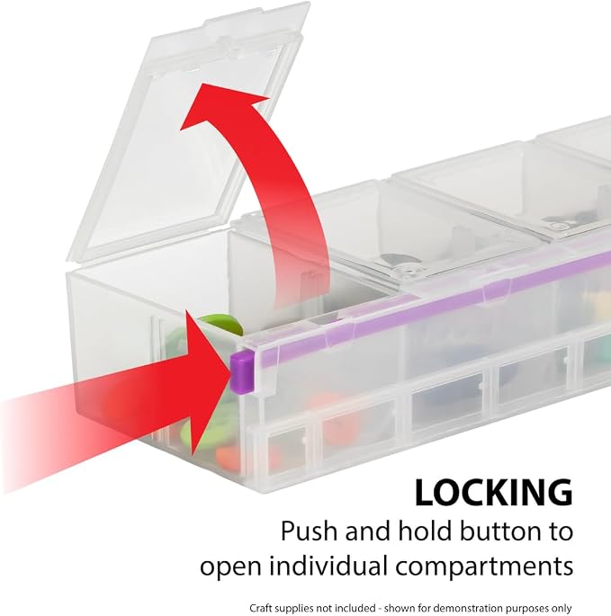 Craft Mates Craft & Sewing Supplies Organizer, 14 Locking Compartments - Image 3