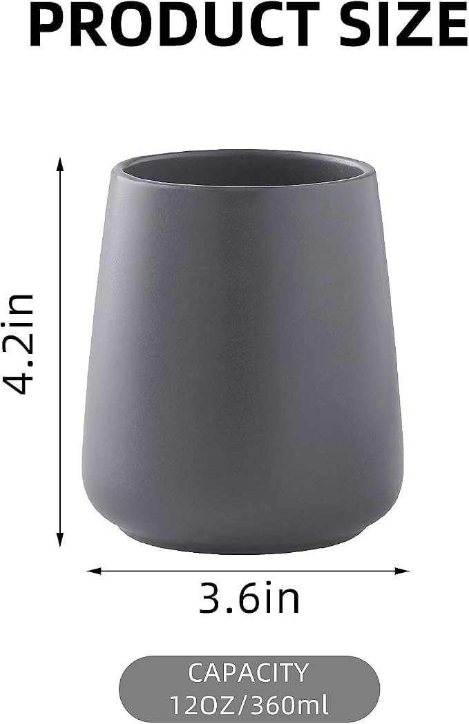 Matte Grey Toothbrush Holders for Bathroom - Image 2