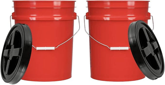 House Naturals 5 Gallon Food Grade BPA Free Made in USA Red Bucket Pail by House+Naturals