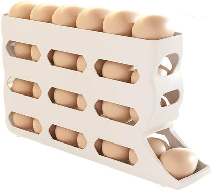 4-Tier Refrigerator Egg Holder, Automatic Gravity-Fed Rolling Egg Dispenser by Unknown