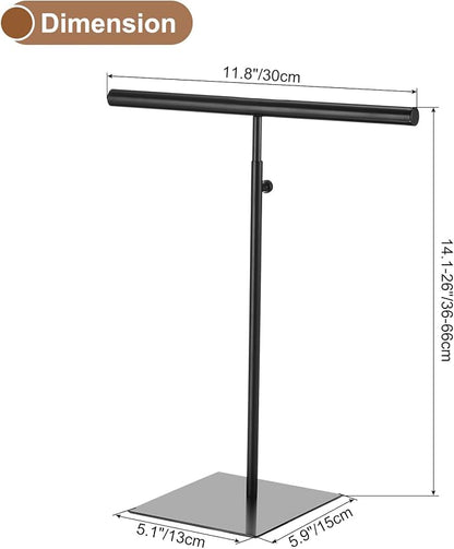 uxcell Necklace Display Stand Adjustable Height Jewelry Rack T Bar Tabletop - Image 2