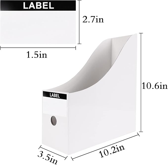Limitliho 6 Pack White Cardboard Magazine Holder - Image 6