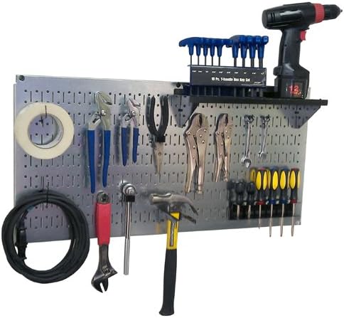 Wall Control Pegboard 16in x 32in Horizontal Galvanized Metal Pegboard Tool - Image 7