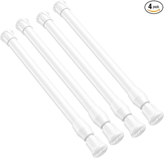 4 Pack Small Tension Rod 12 to 19 Inch Adjustable Tension Curtain Rod Mini by QINGYUN
