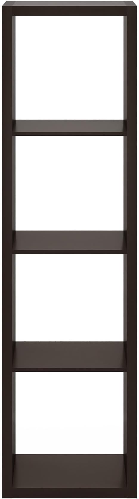 Furinno Cubicle 4-Cube Book Shelf, Extra Thick Vertical Bookshelf, Dark Oak | - Image 10