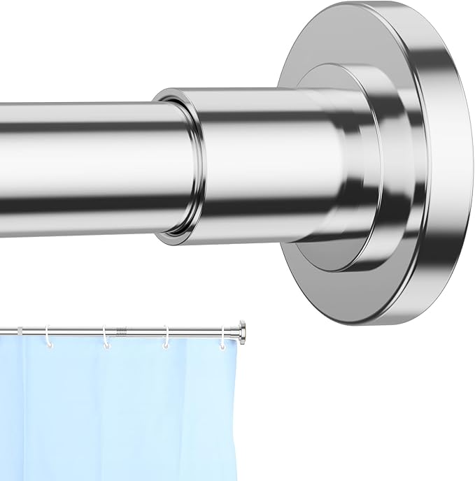 CorkLatta Chrome Shower Curtain Rod 31 to 92 Inch, 1 Inch Diameter Adjustable by CorkLatta