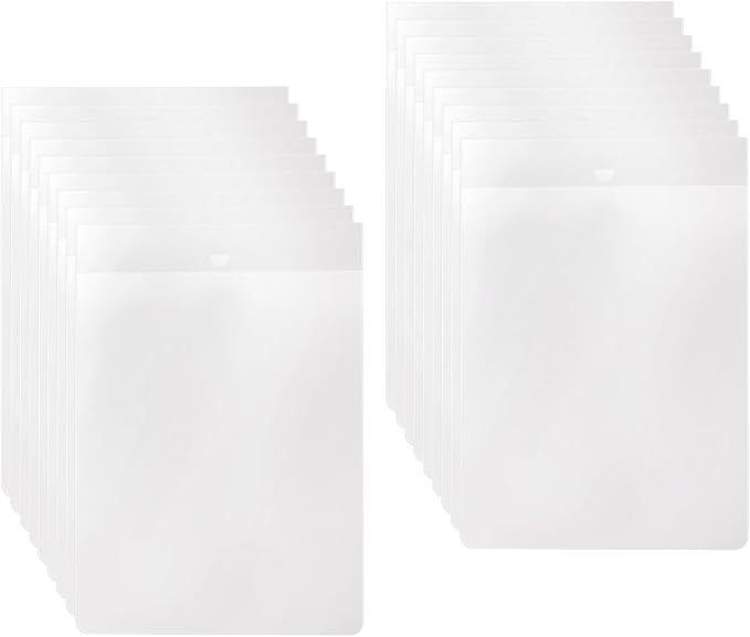 100 Pcs Clear Plastic Labels Tag Holders 3.5x8.5 cm Waterproof Hang Tags by FOCMKEAS