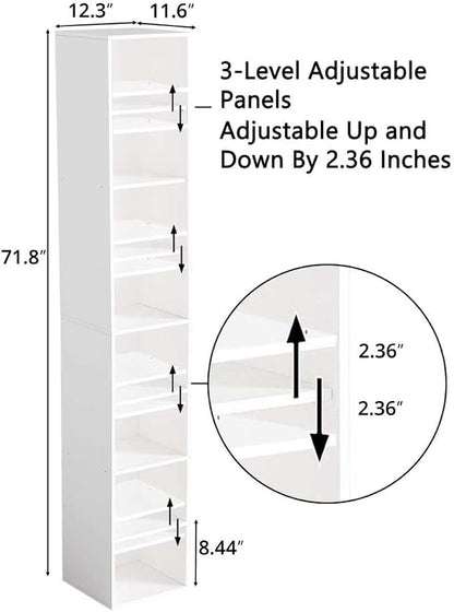 8-Cube Storage Organizer Bookcase, Tall Narrow Bookshelf - Image 3