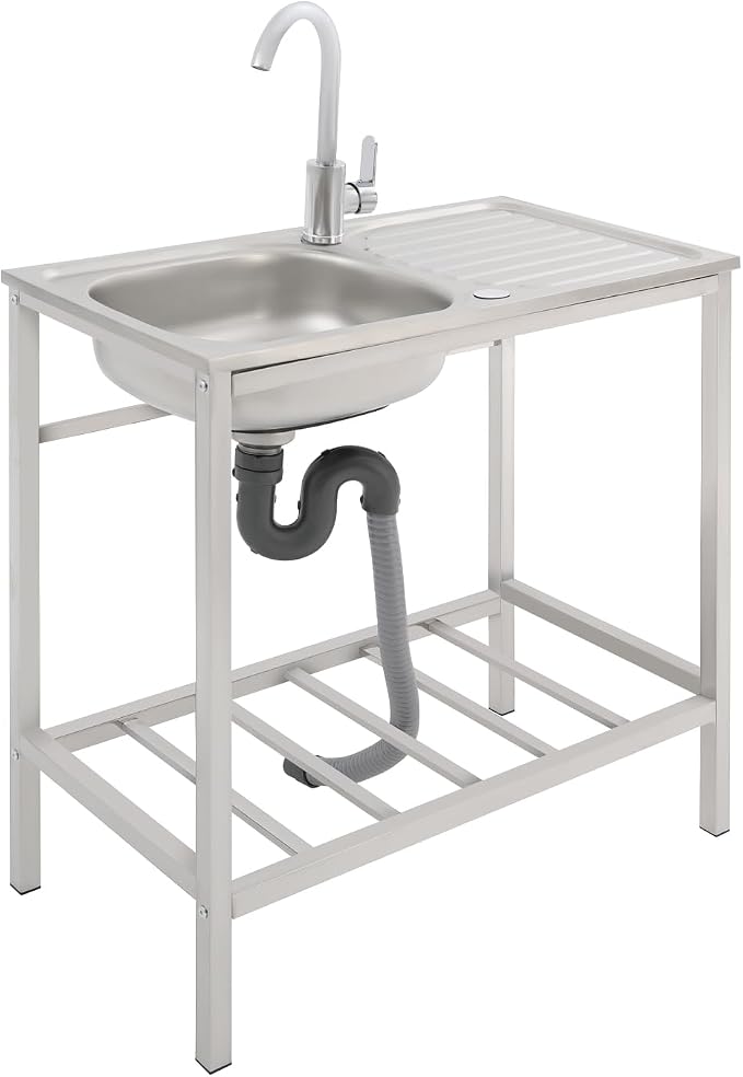 Free Standing Stainless Steel Sink 30" Commercial Sinks - Image 3