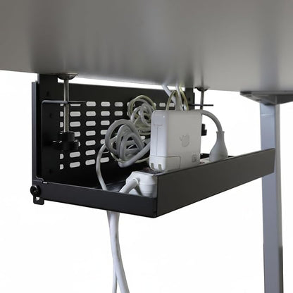 AEONS Universal Under Desk Cable Management Tray-Clamp Mount Hinged Swing - Image 6