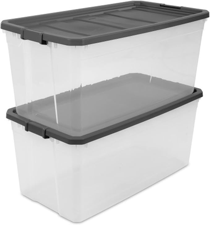 Sterilite 9-Pack Modular Stacker Box, Durable Clear Plastic Storage Bins - Image 8