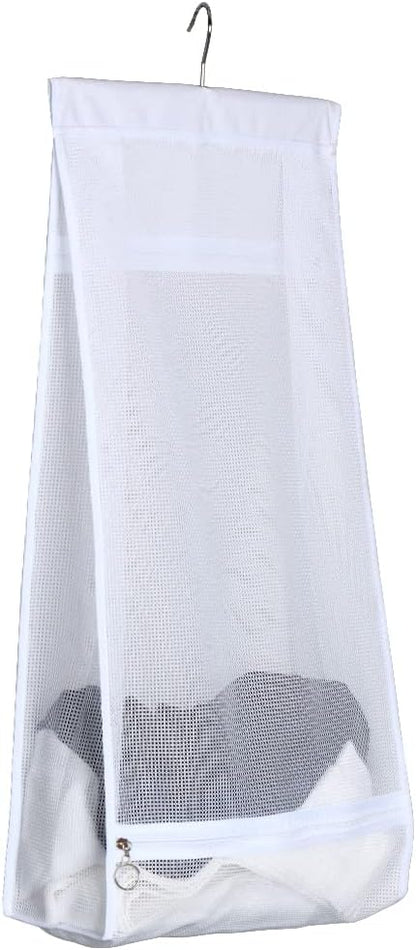 Jelier Hanging Mesh Laundry Basket, Collapsible Fabric Laundry Hamper by Jelier