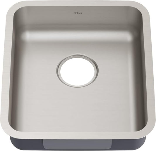 KRAUS Dex 17-inch Undermount 16 Gauge Stainless Steel Single Bowl ADA Kitchen by KRAUS