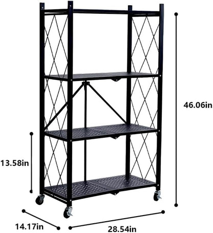 Foldable 4-Tier Metal Storage Shelf - Image 2