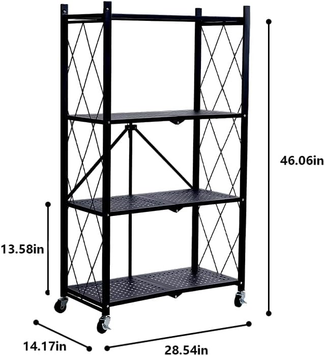 28.5" L x 14.2" W x 46.1" H Foldable 4-Tier Garage Storage Shelves - Image 2