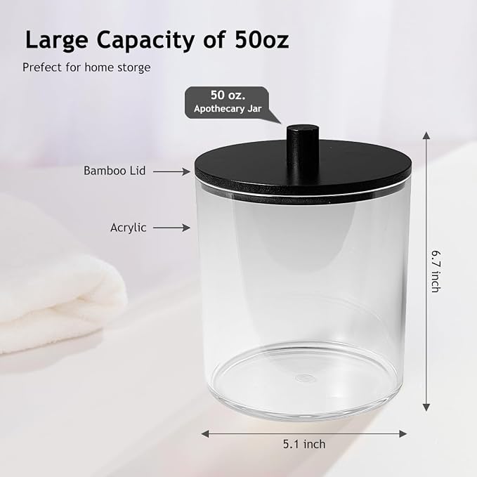 SheeChung 2 Pack 50 Oz Large Apothecary Jar - Image 3