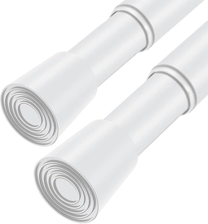 White Adjustable Shower Curtain Rod 28-52 Inches 2 pc, 7/8" Diameter Anti-slip by Unknown
