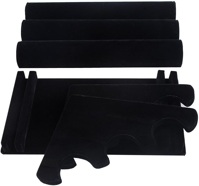 Wudygirl Bracelet Holder Velvet 3 Tier Jewelry Display Stand Storage Watch - Image 5