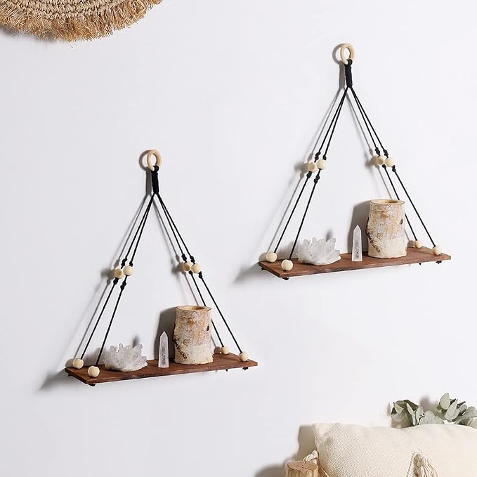 Artilady 2 Pack Wooden Wall Hanging Shelves by Artilady
