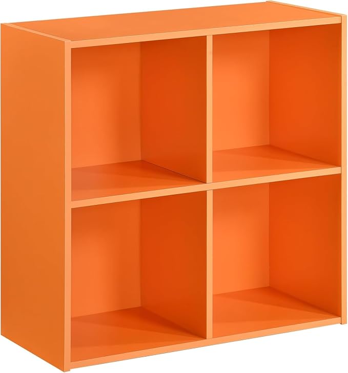 KB Designs - Orange 4 Cube Storage Organizer Book Shelf, Toy Storage Organizer - Image 3