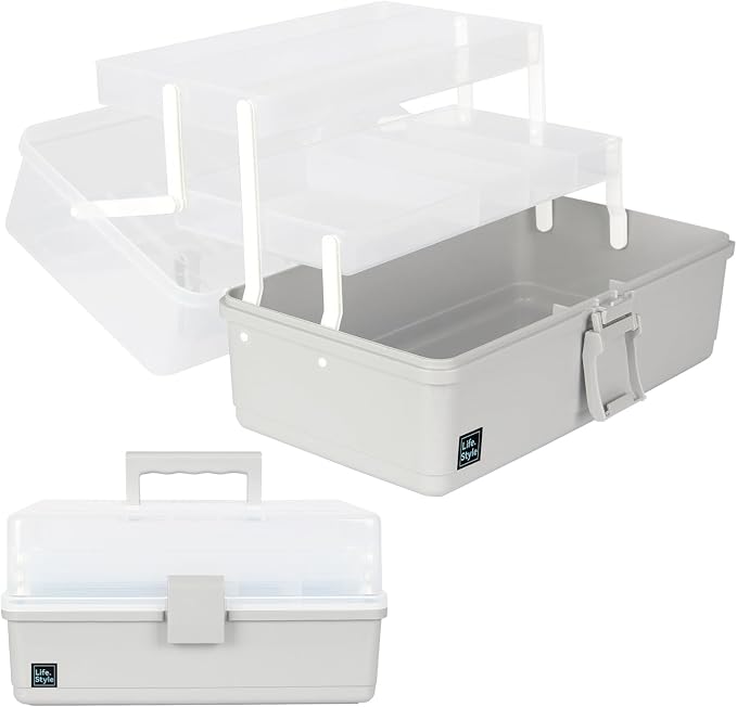 WEWLINE 3-Layers Plastic Portable Storage Box, Household Plastic Craft Supply by WEWLINE