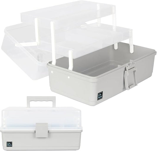 WEWLINE 3-Layers Plastic Portable Storage Box, Household Plastic Craft Supply by WEWLINE