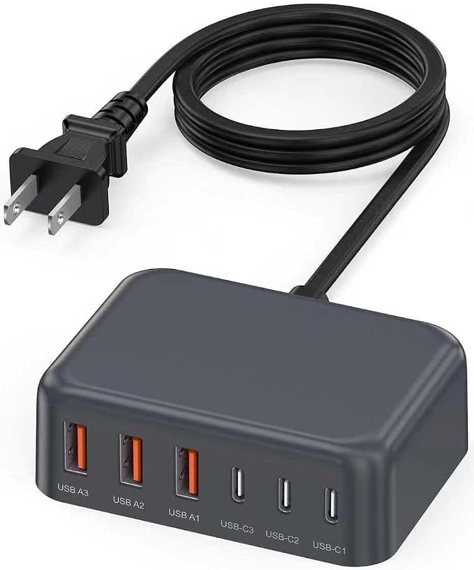 6 in 1 USB Charger, 50% Smaller Charging Station by BOVICAS