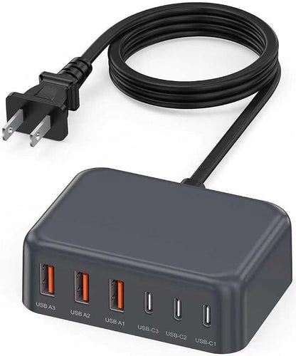 6 in 1 USB Charger, 50% Smaller Charging Station by BOVICAS