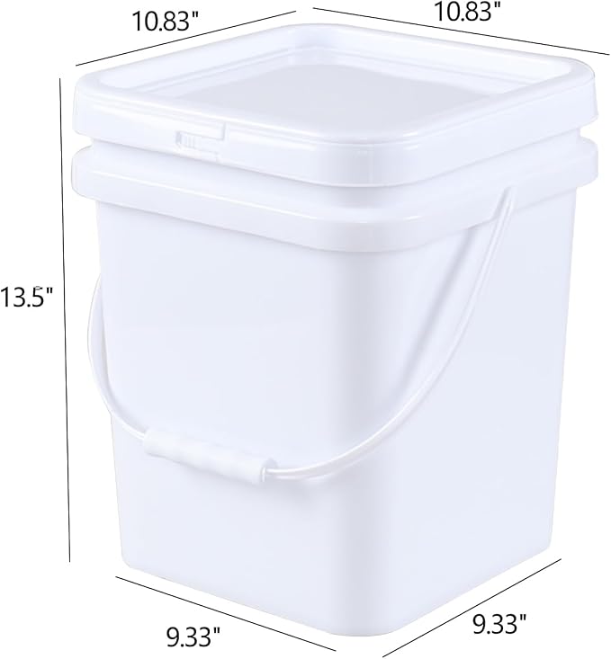 Hespama 4.8 Gallon Square Food Storage Bucket - Image 2