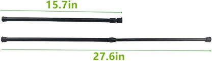 Tension Rods, 4 Pack Adjustable Spring Steel Cupboard Bars Tension Curtain Rod - Image 2