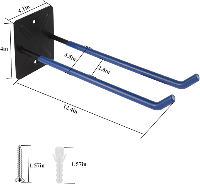 Steel Garage Storage Hooks Wall Tool Organizer, 12.4 Inch Garage Hook Heavy - Image 2