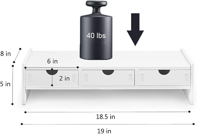 valen Monitor Stand Riser, Computer Laptop Riser Shelf - Image 6