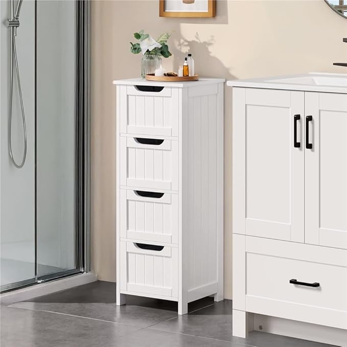 Yaheetech Bathroom Storage Cabinet, Beside Toilet or Vanity, Beadboard Tower - Image 2