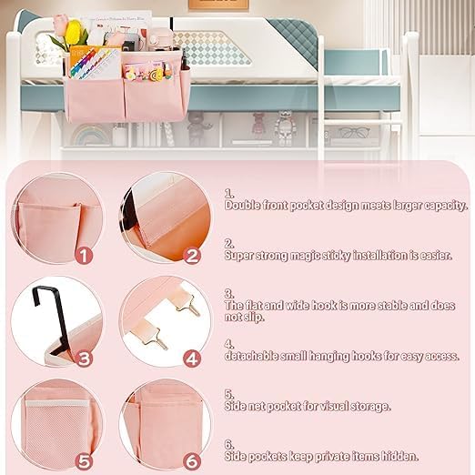 Bedside Storage Organizer 5 Pockets - Image 6